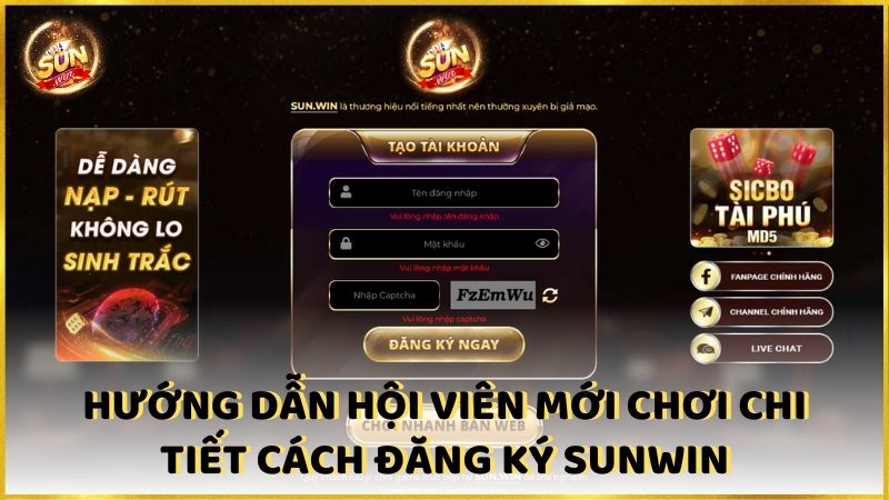 Huong Dan Hoi Vien Moi Choi Chi Tiet Cach Dang Ky Sunwin 